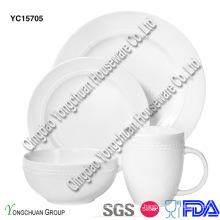 Embossed White Dinner Set for Wholesale